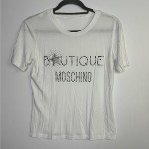 Boutique Moschino slim bejeweled designer t-shirt size 6